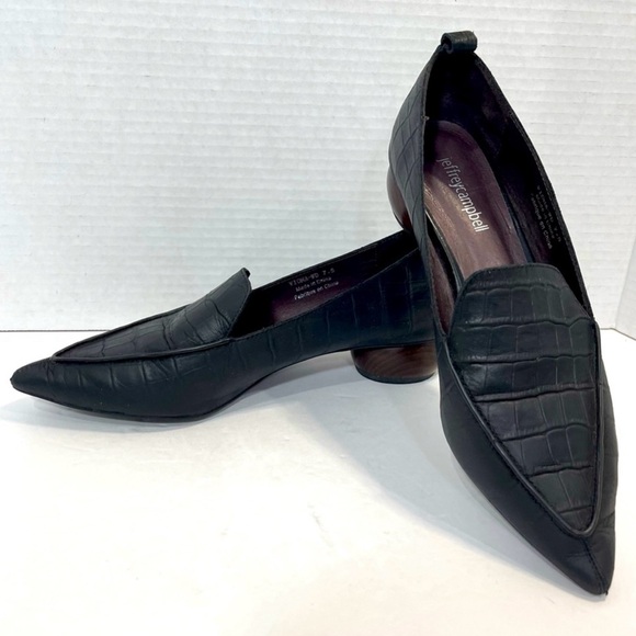 Jeffrey Campbell Viona Croc Embossed Loafers - Picture 1 of 14